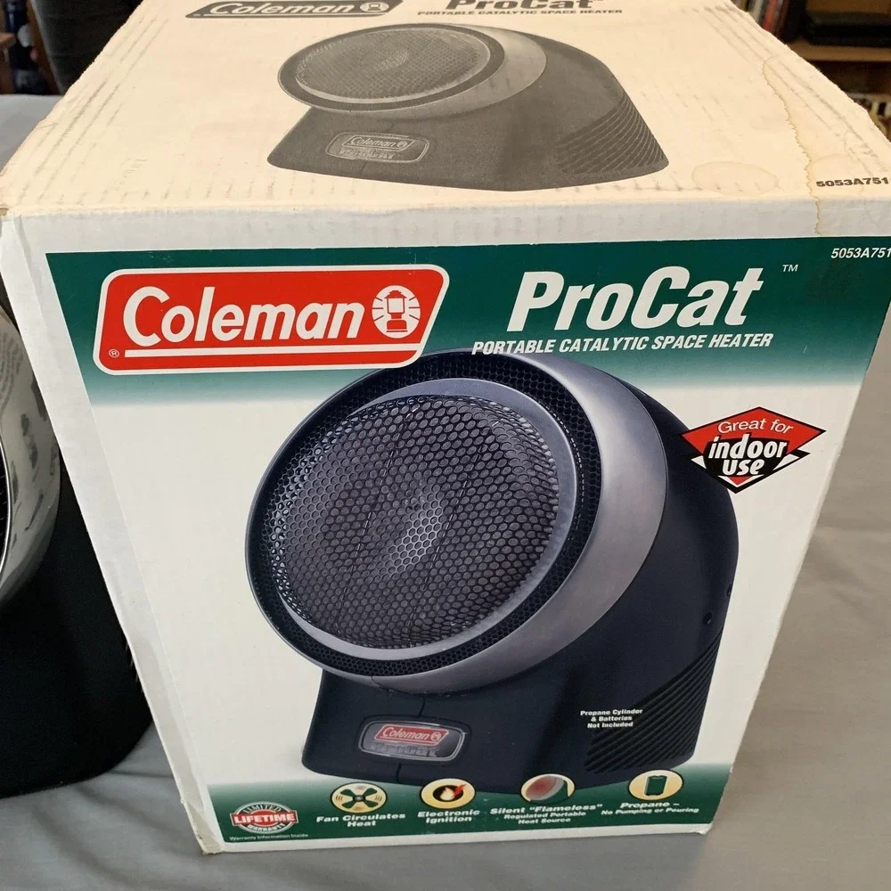Coleman ProCat Portable Catalytic Space Heater Propane Indoor Black 5053 Camping